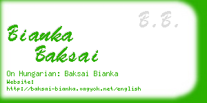 bianka baksai business card